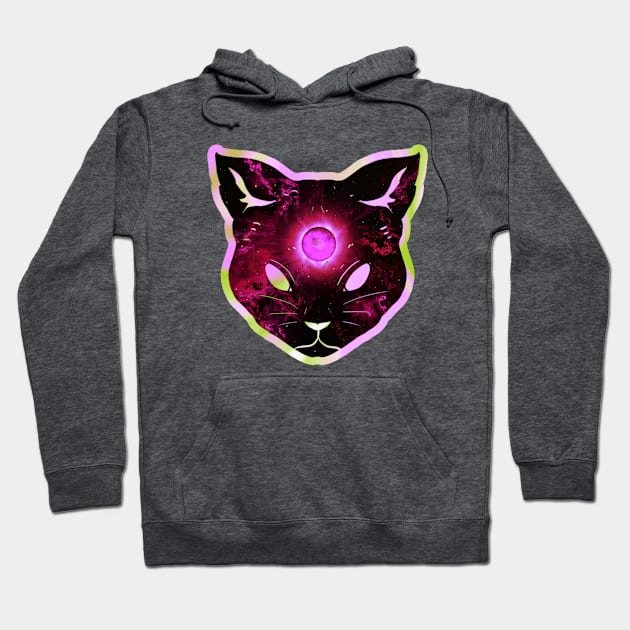 Shocking prismatic iridescent psychic cat Hoodie by LukjanovArt